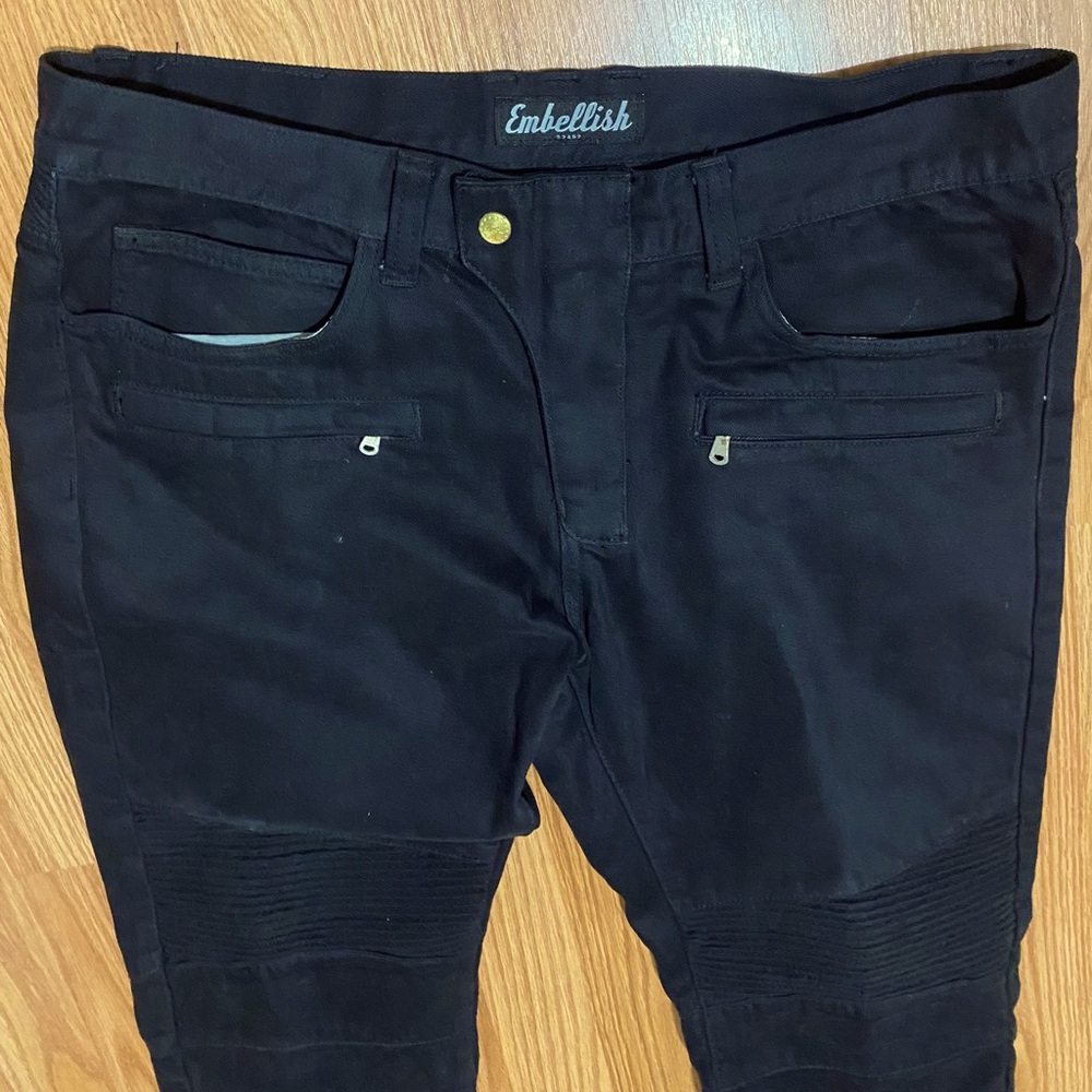 Embellish 32492 Jeans  - Men’s 36W x 34L Black MOTO Pants